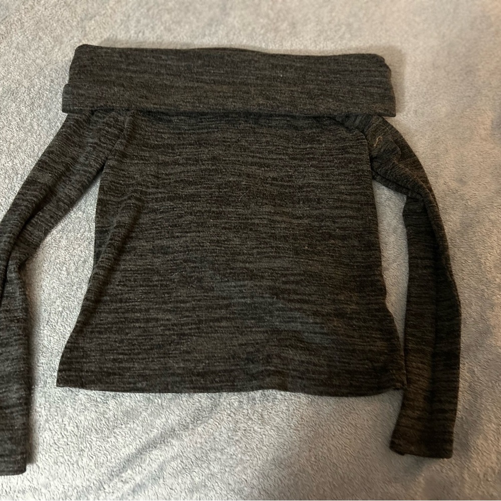 Black and gray cowl neck soft top by Ardene.